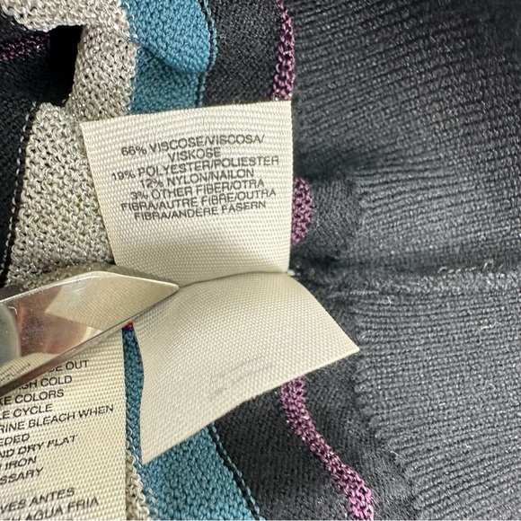 Rachel Roy Rainbow Crop Sweater 0X Long Flare Sleeve Metallic - Picture 7 of 9